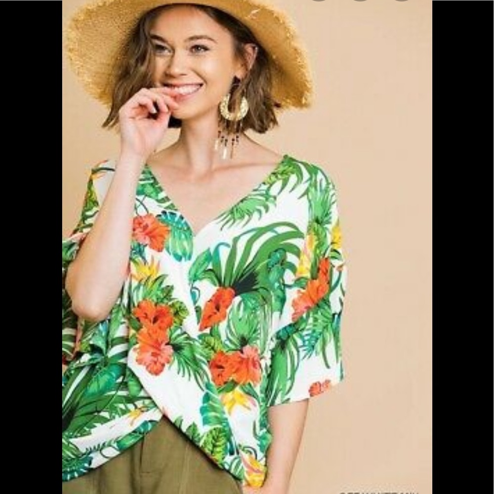 NWT Umgee Tropical Wrap Top sz Small